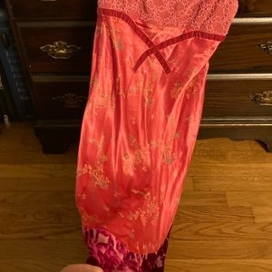 Betsey Johnson Dress : Size 2 - red and pink silk with velvet trim